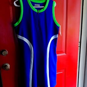 PGA Tour Vibrant Blue Dress  with Green Highlights